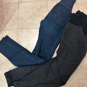 GAP Women's Dark Blue and Black Maternity Jeans